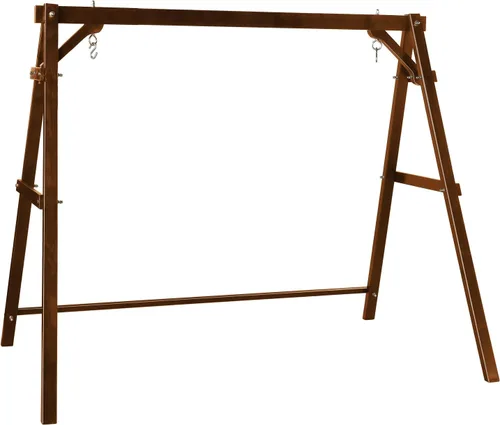 Miniatura 10 de VINGLI Marco de columpio para porche de 6.2 pies, soporte de madera resistente de 660 libras, soporte de columpio de madera con barra de conexión