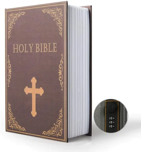Miniatura 9 de Caja fuerte de almacenamiento de libro de diversión (9.5"×6"×2.2"), caja fuerte secreta tipo diccionario con cerradura de combinación de seguridad