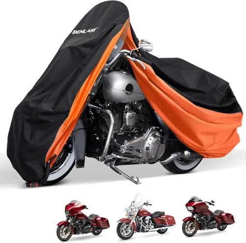 Miniatura 8 de Benlari Funda impermeable mejorada para motocicleta compatible con Sportster, Iron 883, Forty-Eight, Nightster Special, Superlow, Superlow 1200T
