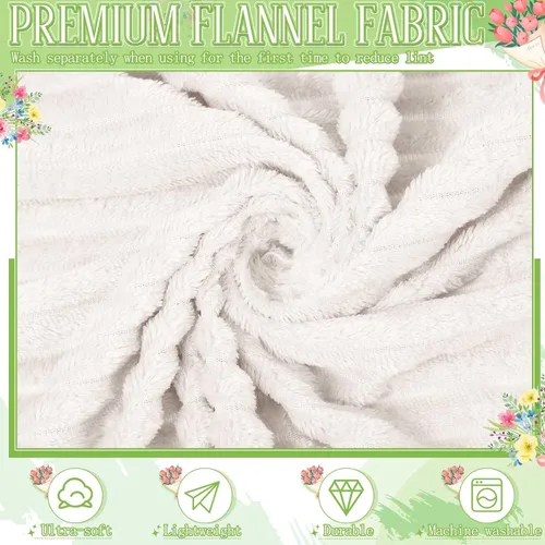 Miniatura 3 de Buryeah 12 piezas de manta de franela y forro polar para boda a granel con tarjeta de agradecimiento y cinta, 50 x 60 pulgadas, mantas certificadas