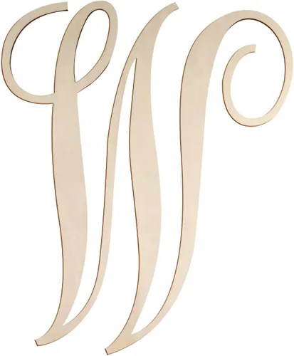 Miniatura 27 de Letras de madera cursivas para decoración de pared, letras grandes de madera de 14 pulgadas, monograma sin terminar, letras de madera, manualidades