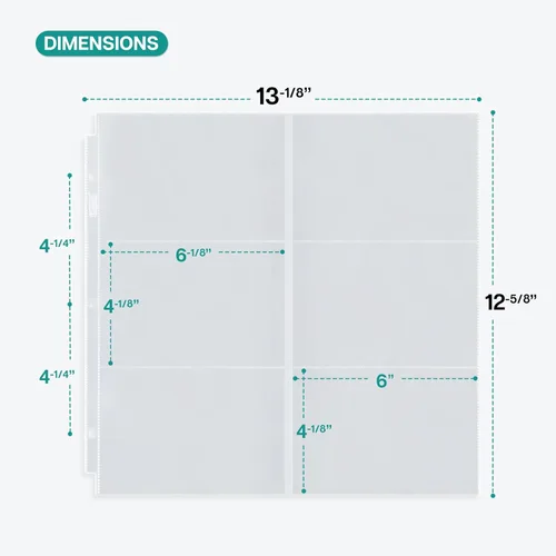 Miniatura 3 de Dunwell Páginas de repuesto para álbum de fotos de 12 x 12 pulgadas (paisaje de 4 x 6 pulgadas, 50 unidades) con capacidad para 600 fotos de 4 x 6