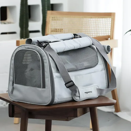 Miniatura 6 de FUKUMARU Transportador para Gatos, Transportador para Perros Pequeños de Lados Suaves, Bolsa de Viaje para Gatos Grandes con 4 Ventanas de Malla