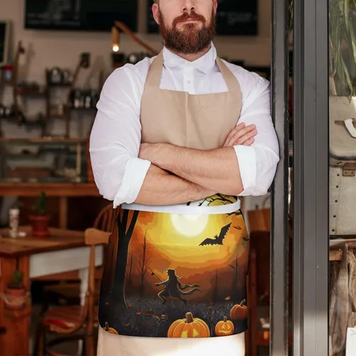 Miniatura 7 de Server Aprons with 3 Pockets Waist Apron Waterproof Half Apron Short Cooking Aprons Bib