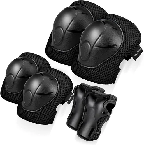 Miniatura 7 de Juego de casco de bicicleta para niños, certificado por la CPSC con rodilleras, coderas, muñequeras, casco ajustable para edades de 3-5-8-15 años