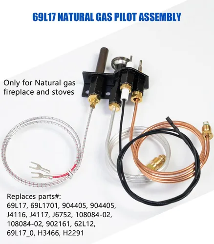 Miniatura 2 de 69L17 Conjunto de Piloto para Chimenea de Gas Natural, Reemplaza 69L1701, 904405, J4117, Reemplazo de Piloto NG SIT para Chimeneas y Estufas IHP