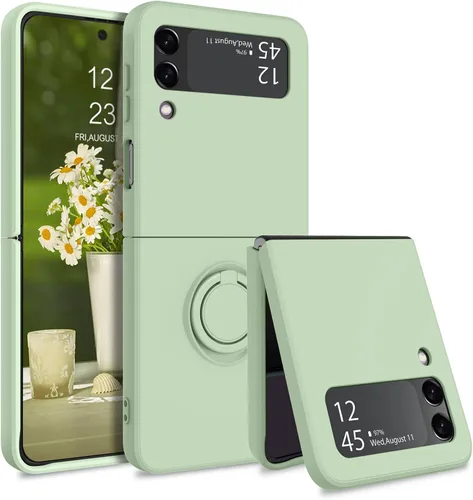 Miniatura 15 de GaoBao Funda protectora para Samsung Galaxy Z Flip 3 5G, Galaxy Z Flip 3 5G de 6.7 pulgadas, silicona líquida de gel suave, a prueba de golpes, Negro