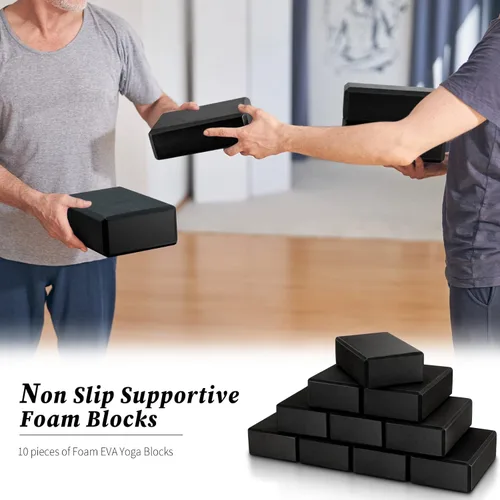 Miniatura 4 de Bloques de espuma EVA para yoga, antideslizantes, ligeros, bloques de apoyo a granel, accesorios para pilates, estiramiento y meditación, mujeres