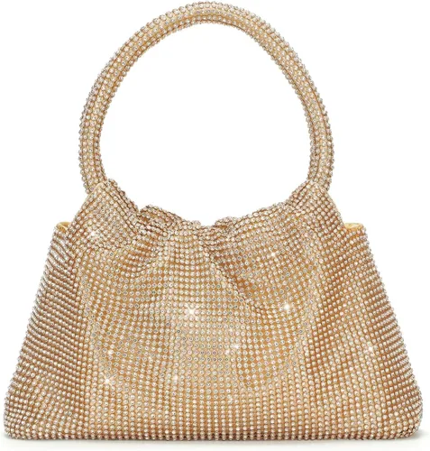 Bolso de mano con diamantes de imitación para mujer, bolso de noche con diamantes brillantes, mini bolso de mano con purpurina para fiesta de noche