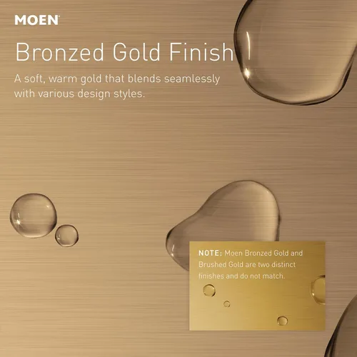 Miniatura 2 de Moen Gibson T2902NHBZG - Moldura de ducha de un solo mango, válvula y cabezal de ducha bronce dorado Posi-Temp se venden por separado, T2902NHBZG