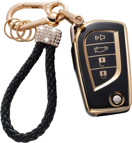 Miniatura 31 de Gematay Funda protectora para llavero VW Volkswagen con cordón para llavero, compatible con VW Jetta Golf Polo MK7 Passat Beetle Smart Key Case