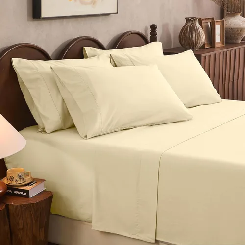 Miniatura 29 de Juego de sábanas de lino 100% tamaño King, juego de sábanas de lino transpirable y duradero de 4 piezas, ropa de cama suave para todas