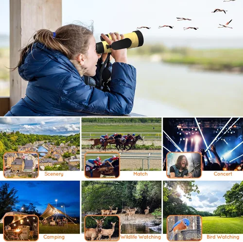 Miniatura 5 de Telescopio monocular de 12 x 50 de alta potencia para adultos, monocular HD con zoom compacto con adaptador para teléfono inteligente y trípode