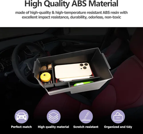 Miniatura 3 de Organizador de consola central Infiniti QX50 QX55 2018-2023 Accesorios para reposabrazos (rojo)