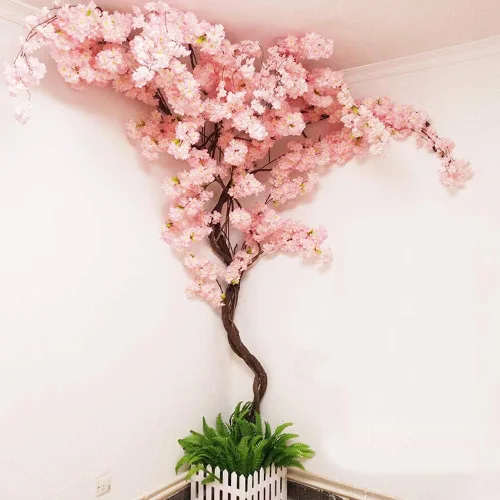Miniatura 12 de Flores artificiales grandes árboles de cerezo en flor para boda, flores de seda, ramas falsas, tienda, jardines, paredes de fondo grandes, Cerezo
