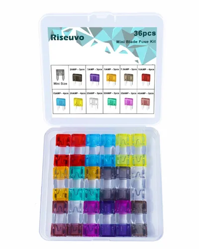 Miniatura 12 de Riseuvo Kit de 126 fusibles Micro 2 – Micro2 ATR Kit surtido de fusibles de cuchilla automotriz para automóvil, barco, RV, camión, SUV reemplazo