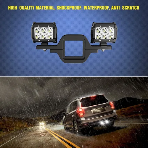 Miniatura 7 de Nilight 2 piezas de luces LED de 18 W para conducción, niebla y todoterreno, barra de luces con abrazadera de enganche de remolque de 2" y kit