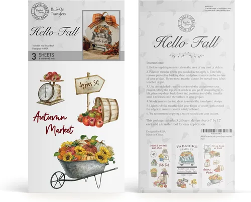 Miniatura 4 de Papel transferible estampado para manualidades y muebles 3 hojas de diseño 15 cm x 30 cm Transferencias para decoración del hogar