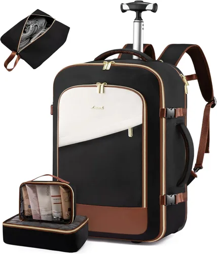 Miniatura 20 de Mochila de viaje LOVEVOOK para mujeres, mochila de 40L para llevar en el avión, Púrpura, negro