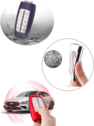 Miniatura 4 de Horande Funda Protectora de TPU Blanda para Llavero Compatible con Hyundai Genesis G70 GV70 G80 G90 GV70 GV80 GV90 Llavero Inteligente de Entrada