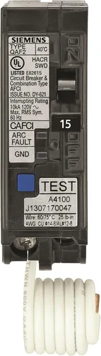 Miniatura 2 de Siemens QA115AFCP 15-Amp Single Pole 120-volt Combination AFCI Breaker para Enchufe