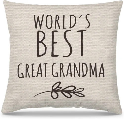 Fundas de almohada de 18 x 18 pulgadas, el mejor regalo para el día de la madre, cumpleaños, la mejor abuela del mundo, funda de almohada decorativa