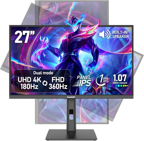 Miniatura 11 de Gawfolk - Monitor para juegos de 24.5 pulgadas, PC 200Hz, pantalla FHD 1080p, altavoces incorporados, 1ms sin bisel, FreeSync, 99% sRGB, ángulo
