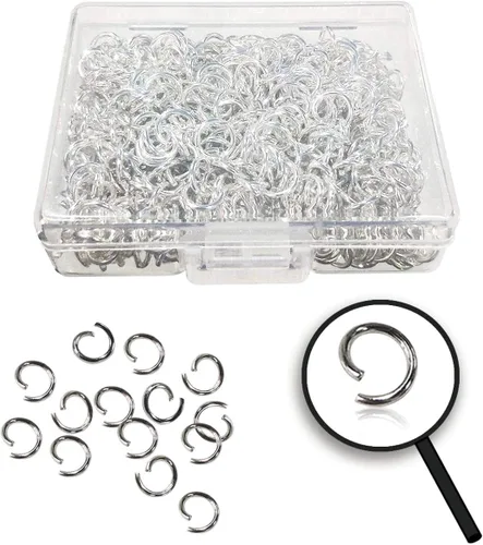 Miniatura 5 de TTSAM 600 Piezas Anillos de Salto Chapados en Plata (6 mm) - Suministros para Fabricación de Joyas