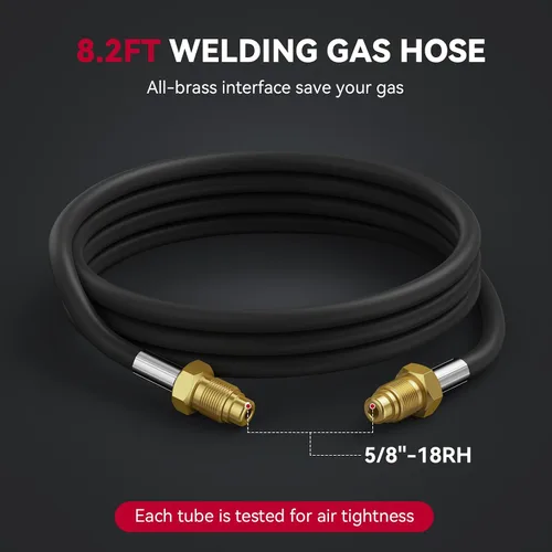 Miniatura 5 de ARCCAPTAIN Reguladores de CO2 de argón con manguera de soldadura de gas inerte de 8.2 pies, regulador de soldadura para MIG y TIG, 0-4000 PSI, 0-30+
