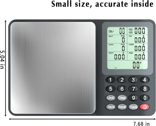 Miniatura 6 de Fuzion Báscula de alimentos nutricionales, báscula digital de alimentos para perder peso, calcular datos alimentarios, macro, calorías, preparación