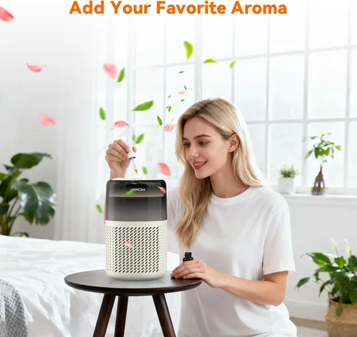 Miniatura 6 de Purificador de aire HEPA AIRROMI para dormitorio y hogar, purificador de aire para mascotas del hogar, elimina el olor a mascotas, olor a arena