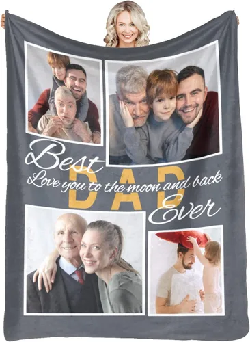Miniatura 31 de Manta personalizada con fotos, mantas personalizadas con imagen para madre, padre, niños, hermana, amigos, parejas, cumpleaños, 1 foto, 30 x 40