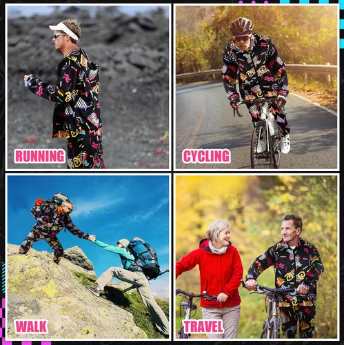 Miniatura 6 de Cuffbow Traje deportivo de los años 80 y 90 para hombre, sudadera deportiva de los años 80, estilo retro con capucha de los años 80, manga larga