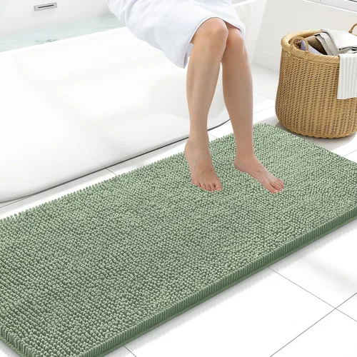 Miniatura 49 de Arotive Alfombras de baño de felpilla extrasuaves y absorbentes, de 24 x 16 pulgadas, lavables a máquina, parte trasera de goma antideslizante