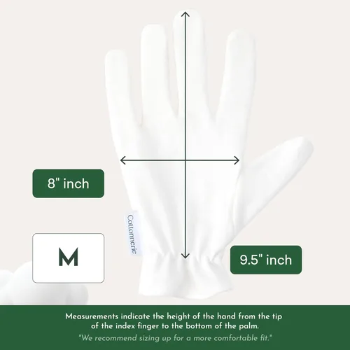 Miniatura 6 de Cottonnerie - 4 pares de guantes de algodón orgánico para manos secas para dormir, guantes hidratantes durante la noche, guantes hidratantes