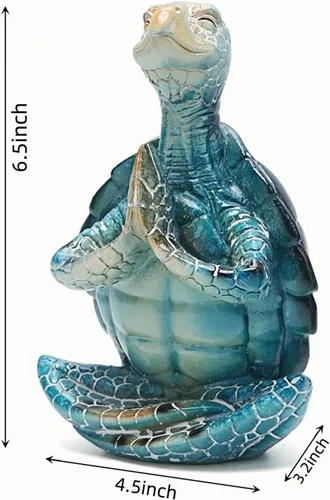 Miniatura 3 de VVGIFTS Decoración de Yoga y Meditación de Tortuga Marina, Figura de Jardín de Tortuga Marina Meditando Decoraciones de Playa Costera, Estatua