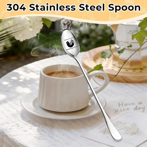 Miniatura 4 de Cuchara de café para gatos, divertida cuchara de acero inoxidable 304, cucharas de postre para gatos amantes de los gatos, mujeres, novia, regalo