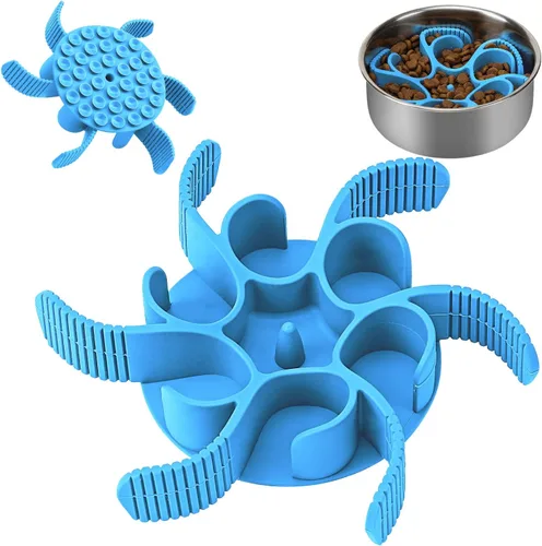 Anipaw Cuencos Comederos Lentos para Perros de Silicona en Espiral Inserto de Comedero para Alimentos para Mascotas para Reducir la Velocidad de
