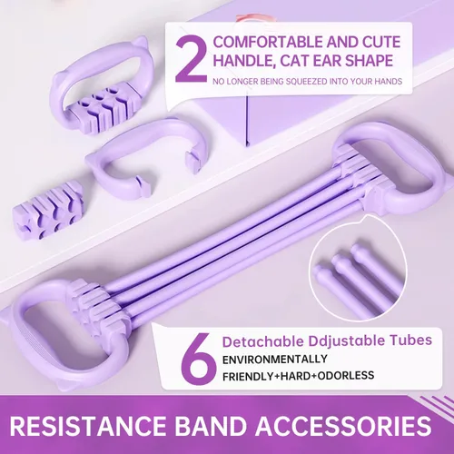 Miniatura 3 de Bandas de resistencia con asas, bandas de resistencia individuales, bandas de ejercicio con asas cómodas, entrenamiento de resistencia, terapia
