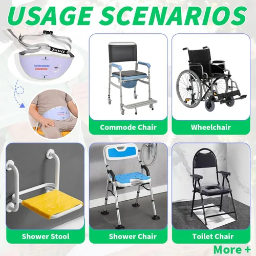Miniatura 5 de Cinturón de seguridad para silla de ducha para ancianos/discapacitados, cinturón de seguridad universal antideslizante para ducha para evitar