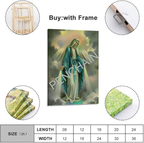 Miniatura 2 de Póster vintage de la Virgen María, pintura al óleo, arte religioso, pósteres estéticos e impresiones sobre lienzo, póster de arte de pared
