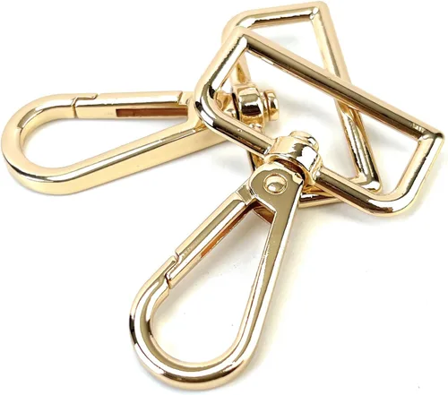 Miniatura 10 de 10 piezas de cierre giratorio de langosta con anillo en D, ganchos de presión para puerta de empuje, clips de gatillo para bolso y llavero Bronce