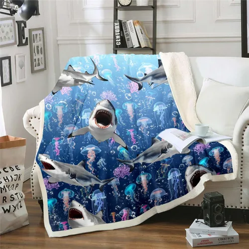 Miniatura 36 de Manta de olas oceánicas para cama, silla, retro, brújula, velero, manta náutica para decoración de dormitorio de niños, manta de vellón marino