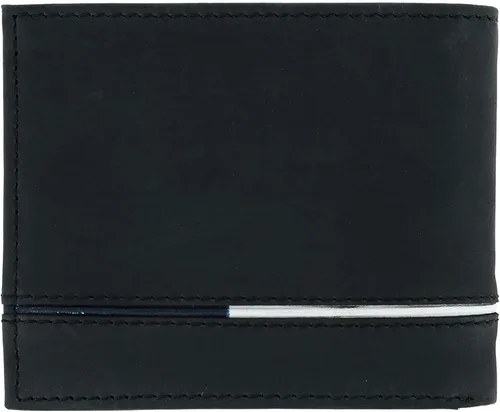 Miniatura 2 de Tommy Hilfiger Leif RFID - Cartera de piel para hombre con tapa ID color negro