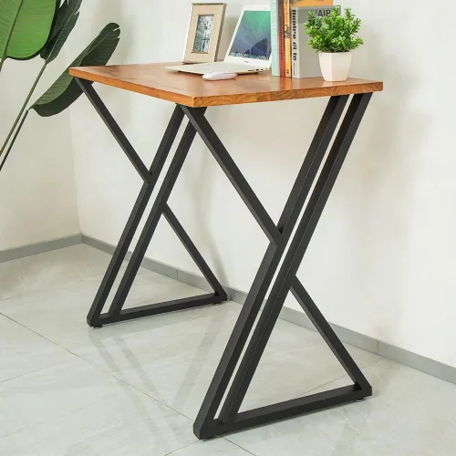 Miniatura 9 de Patas triangulares de metal de 28 pulgadas, base de escritorio resistente para bricolaje Heavy-duty Carbon Steel, Matte Black Finish