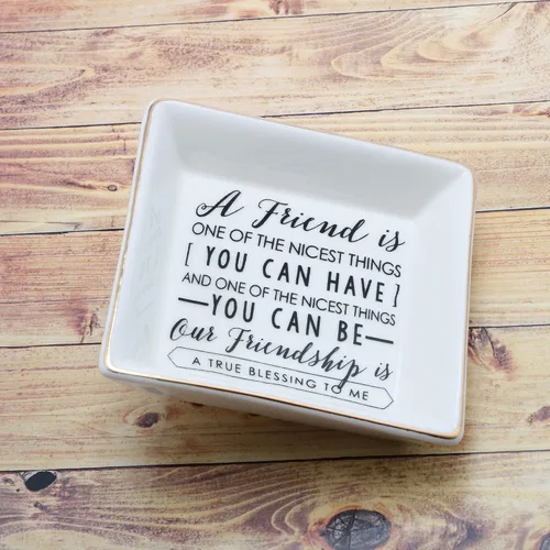 Miniatura 2 de JoycuFF Regalos de amistad para mujeres, amigas, bandeja de cerámica de cumpleaños, bandeja de cerámica única para baratijas, joyería para ella