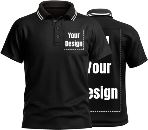 Polo de seguridad de alta visibilidad con tiras reflectantes personaliza su logotipo Hola Vis camisa de manga corta, Negro -