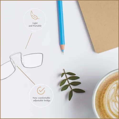 Miniatura 6 de Noble - Gafas de lectura pequeñas (paquete de 3) – Lectores sin montura con 3 portatarjetas de crédito y 1 funda para teléfono celular – Trucos
