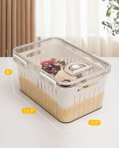 Miniatura 7 de Wisedry Envase para secar flores con gel de sílica, extracción de flores secas en un paso, caja de almacenamiento de 29,2 cm de largo X 19,5 cm