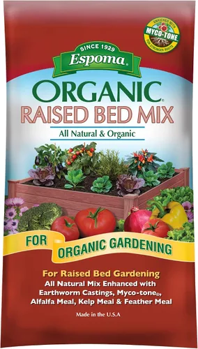 Espoma Mezcla orgánica para cama elevada: mezcla de tierra para macetas totalmente natural y orgánica para cultivar verduras y hierbas en camas de